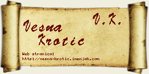 Vesna Krotić vizit kartica